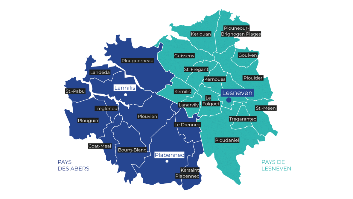 carte du secteur d'intervention clic lesneven